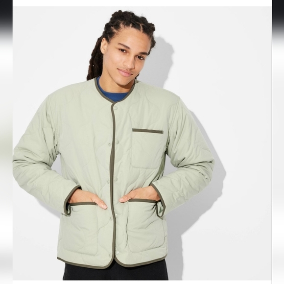 Men's Quilted Jacket - Original Use Olive Green L - Picture 1 of 15